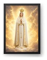 Quadro Nossa Senhora De Fátima Coroa Dourada Arte 40x60cm Quadro Nossa Senhora De Fátima Coroa Dourada Arte 40x60cm