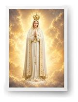 Quadro Nossa Senhora De Fátima Coroa Dourada Arte 50x70cm Quadro Nossa Senhora De Fátima Coroa Dourada Arte 50x70cm