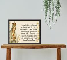 Quadro Nossa Senhora De Fátima Do Rosário - Oração 24x18cm - com vidro