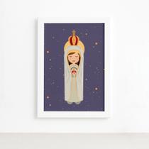 Quadro Nossa Senhora de Fátima Moldura Branca 22x32cm Quadro Nossa Senhora de Fátima Moldura Branca 22x32cm