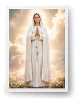 Quadro Nossa Senhora De Fátima Realista Católica 50x70cm Quadro Nossa Senhora De Fátima Realista Católica 50x70cm
