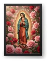 Quadro Nossa Senhora De Guadalupe Com Rosas 50x70cm Quadro Nossa Senhora De Guadalupe Com Rosas 50x70cm