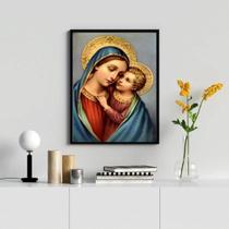 Quadro Nossa Senhora do Bom Conselho 45x34cm Madeira Branca