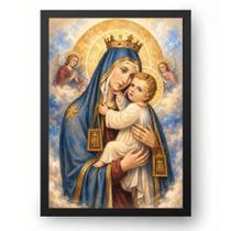 Quadro Nossa Senhora do Carmo com Escapulário e Menino Jesus 15x21cm Quadro Nossa Senhora do Carmo com Escapulário e Menino Jesus 15x21cm