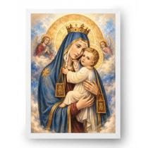 Quadro Nossa Senhora do Carmo com Escapulário e Menino Jesus 21x30cm Quadro Nossa Senhora do Carmo com Escapulário e Menino Jesus 21x30cm