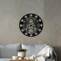 Quadro Nossa Senhora, Estilo Mandala Vasado Em Mdf 6Mm 50Cm - Wood Art