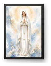Quadro Nossa Senhora Fátima Contemporânea Aquarela 15x21cm