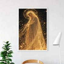 Quadro Nossa Senhora Manto De Luz Dourado 24X18Cm