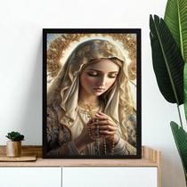 Quadro Nossa Senhora Rezando Terço 33x24cm - com vidro Quadro Nossa Senhora Rezando Terço 33x24cm - com vidro