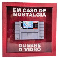 Quadro Nostalgia Cartucho Snes Megaman X Quebre O Vidro