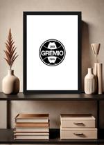 Quadro Nostálgico Grêmio com Vidro e Moldura Preta