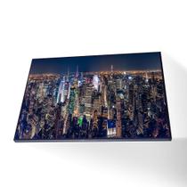 Quadro Nova York Noturno Canvas Com Vidro