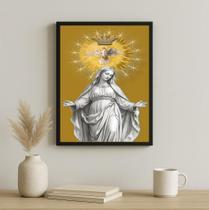 Quadro Nsa Senhora E O Divino Espirito Santo - Ouro 45X34Cm