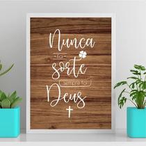 Quadro Nunca Foi Sorte Foi Deus 24x18cm - com vidro