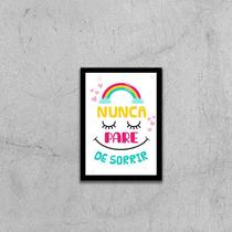 Quadro Nunca Pare de Sorrir 45x34cm - com vidro