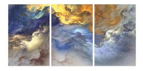 Quadro Nuvens Abstratas Mosaico Grande Artístico 3 Peças Quadro Nuvens Abstratas Mosaico Grande Artístico 3 Peças
