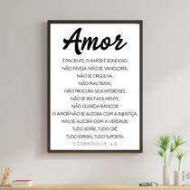 Quadro O Amor é Paciente 45x34cm - com vidro