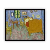 Quadro O Quarto Van Gogh Arte Com Moldura Preta 60X40Cm