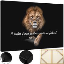 Quadro O Senhor E O Meu Pastor Grande 60x90 Tela Madeira Tecido Canvas