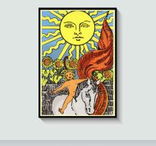 Quadro O Sol do Tarô (The Sun Tarot) com Moldura E Acetato Tamanho A3 Quadro O Sol do Tarô (The Sun Tarot) com Moldura E Acetato Tamanho A3