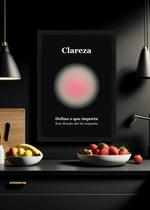 Quadro Objetivo/Clareza com Vidro e Moldura Preta Tamanho:21cm x 30cm (A4)