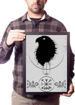 Quadro Odin Corvo Vegvisir Arte Viking Nórdico Valhalla Quadro Odin Corvo Vegvisir Arte Viking Nórdico Valhalla