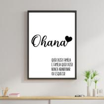 Quadro Ohana - Quer Dizer Família 24x18cm Quadro Ohana - Quer Dizer Família 24x18cm