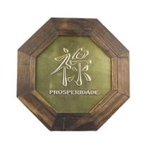 Quadro Oitavado Ideograma Prosperidade 18cm
