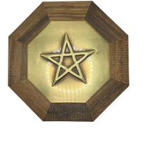 Quadro Oitavado Pentagrama - Arte Decorativa em Madeira e Metal
