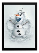 Quadro Olaf Olavo Filme Frozen Disney Poster Moldurado