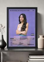 Quadro Olivia Rodrigo - Sour (Colored) - Com Vidro Tamanho:21cm x 30cm (A4)