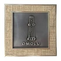 Quadro Omolu Orixá Madeira Carvalho e Metal 13 x13 cm Quadro Omolu Orixá Madeira Carvalho e Metal 13 x13 cm
