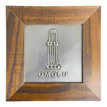 Quadro Omolu Orixá Madeira Imbuia e Metal 14,5x14,5cm