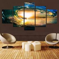 Quadro Onda Surfista Praia Lindo5 Peças Mosaico Mdf6mm Quadro Onda Surfista Praia Lindo5 Peças Mosaico Mdf6mm