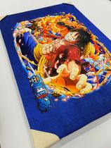 Quadro One Piece Luffy em tecido 55,5cm x 80,5cm aprox.