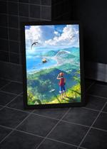 Quadro One Piece Mugiwara Piratas C/ Vidro e Moldura Preto Tam:A4 Quadro One Piece Mugiwara Piratas C/ Vidro e Moldura Preto Tam:A4