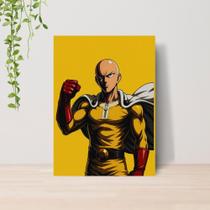 Quadro One Punch Man Saitama Anime A4 Placa MDF 02