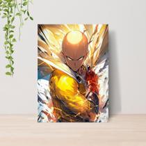 Quadro One Punch Man Saitama Anime A4 Placa MDF 13