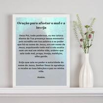 Quadro Oração Contra A Inveja 24X18Cm - Com Vidro