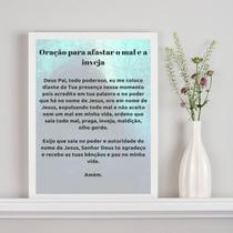 Quadro Oração Contra A Inveja 24x18cm - com vidro - Quadros On-line