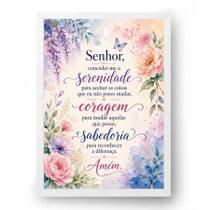 Quadro Oração da Serenidade Aquarela Suave 30x42cm