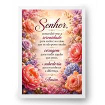 Quadro Oração da Serenidade Floral Delicada 15x21cm Quadro Oração da Serenidade Floral Delicada 15x21cm