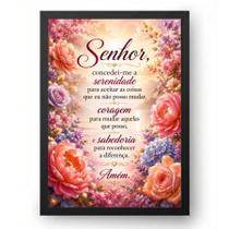 Quadro Oração da Serenidade Floral Delicada 40x60cm Quadro Oração da Serenidade Floral Delicada 40x60cm