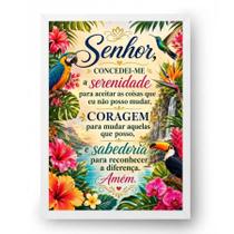 Quadro Oração da Serenidade Jardim Tropical Vivo 50x70cm Quadro Oração da Serenidade Jardim Tropical Vivo 50x70cm