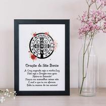 Quadro Oração De São Bento 33x24cm - com vidro