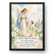 Quadro Oração do Anjo da Guarda Estilo Infantil 15x21cm Quadro Oração do Anjo da Guarda Estilo Infantil 15x21cm