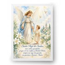 Quadro Oração do Anjo da Guarda Estilo Infantil 15x21cm Quadro Oração do Anjo da Guarda Estilo Infantil 15x21cm