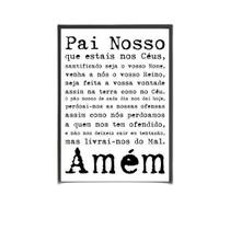 Quadro Oração Pai Nosso 45X34Cm Com Vidro Moldura Preta