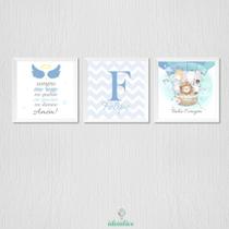 Quadro Oração Personalizado com Animais e Nome - Decoração Infantil