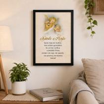 Quadro "Oração Santo Anjo do Senhor." Proteção Divina Bebê
